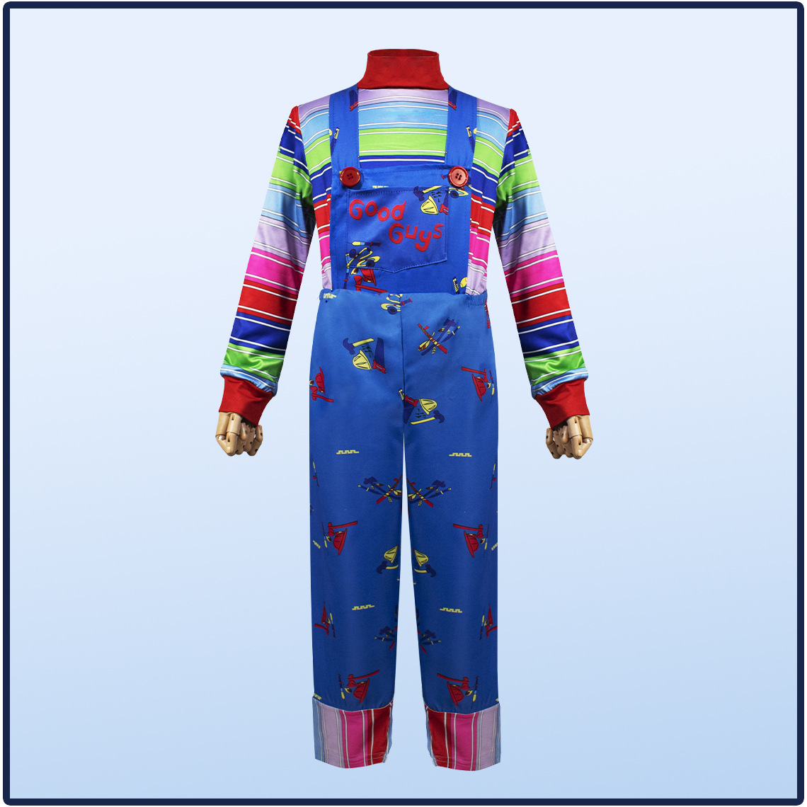 Anime Cosplay Jumpsuit - 110-3XL Chucky Cosplay Costume with Striped