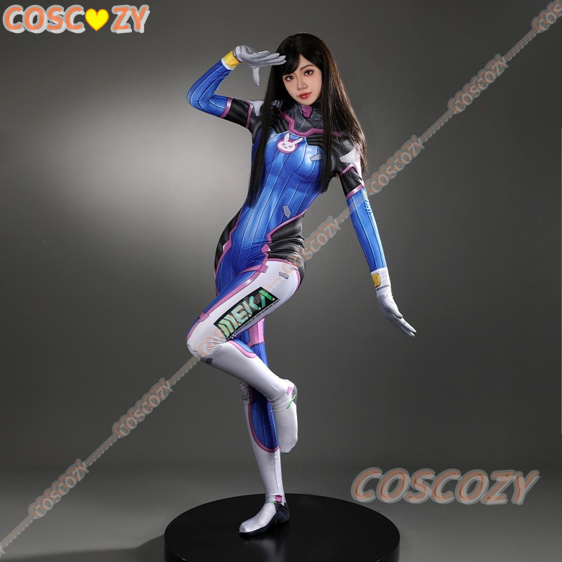 Anime Cosplay Jumpsuit - Women Dva Cosplay Complete Outfit Shooting‑Game