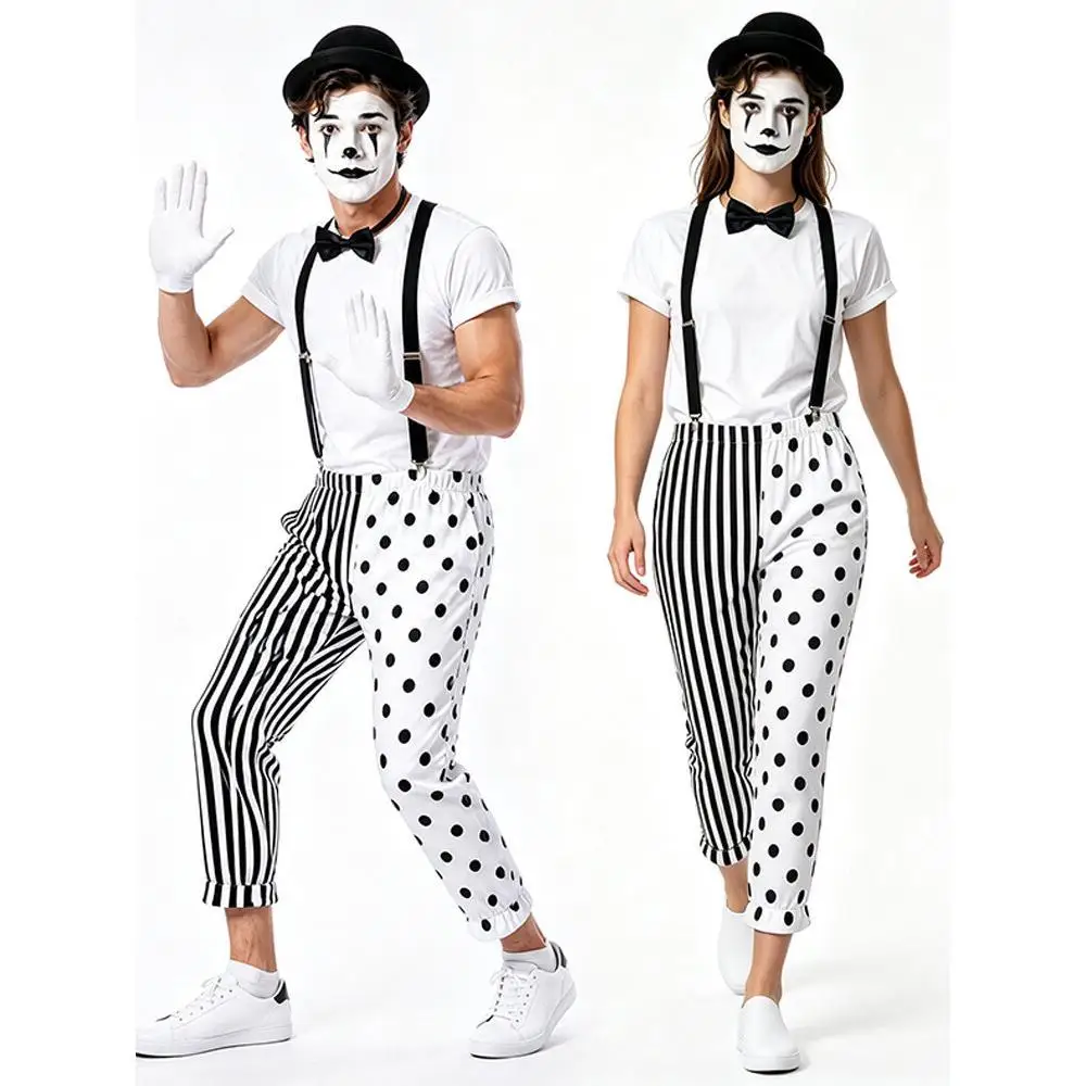 Black And White Mime Clown Cou - đánh giá và giá Anime Cosplay Couple
